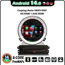 64GB DAB+Android 14 Car Stereo Sat Nav Head Unit 4G DVD for BMW Mini Cooper R56