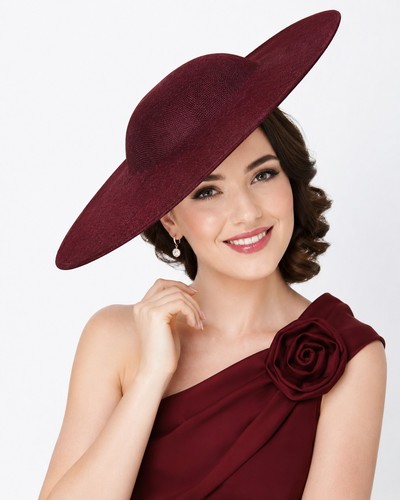Wine fascinator hat tilted - hat,