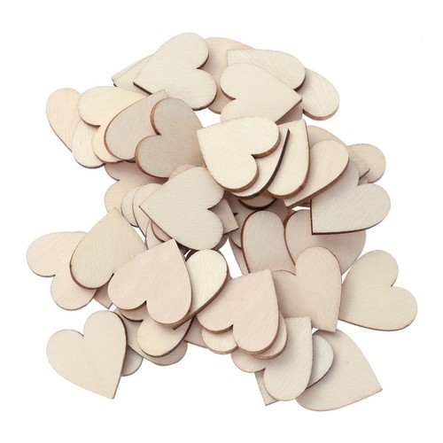 50pcs 5cm wooden hearts - 50pcs,