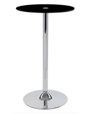 1m Tall Round Black Glass