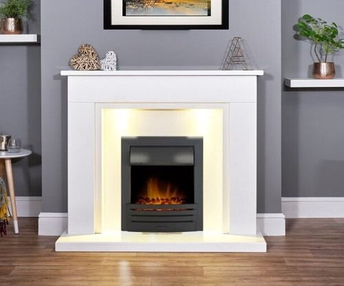 Black electric fire - electric, white