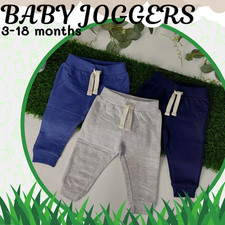 100 Percent Cotton Baby Joggers Unisex Infant Pants for Girls and Boys Soft Fit