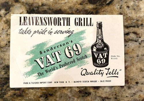 Vintage 1950s vat scotch - vat, 69
