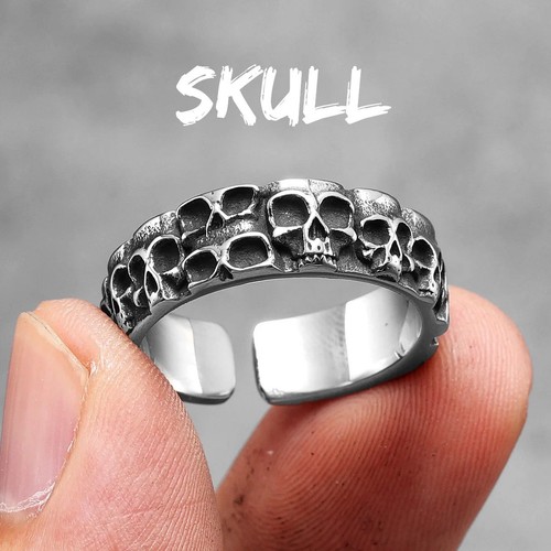 Multi skull open - band, ring