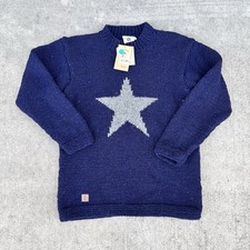 Pachamama Unisex Men/Women Handknit Wool Star Jumper Small 19x26 NWT