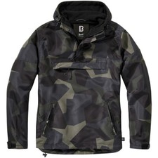 Brandit Windbreaker Hooded Mens Jacket Hiking Anorak Swedish M90 Dark Camo