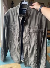 Giorgio Armani Le Collezioni vintage solid dark khaki green zip up bomber jacket