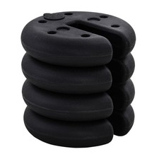 Gazebo Leg Weights Set of 4 Round Heavy Duty Sand Fillable For Canopy Black