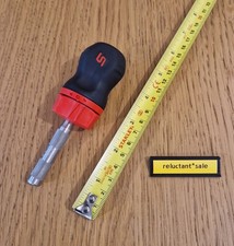 Snap on tools SGDMRC1A Stubby Ratcheting screwdriver soft grip Red USA