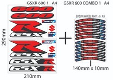 SUZUKI GSXR 600 Manufacturer Logos & Wheel Rim Stickers Decals Kit Pack