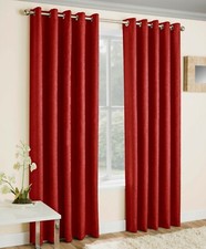 VOGUE THERMAL BLOCKOUT LINED CURTAINS EYELET RING TOP PLAIN TEXTURED READY MADE