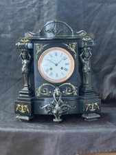 Antique french marble bronze clock