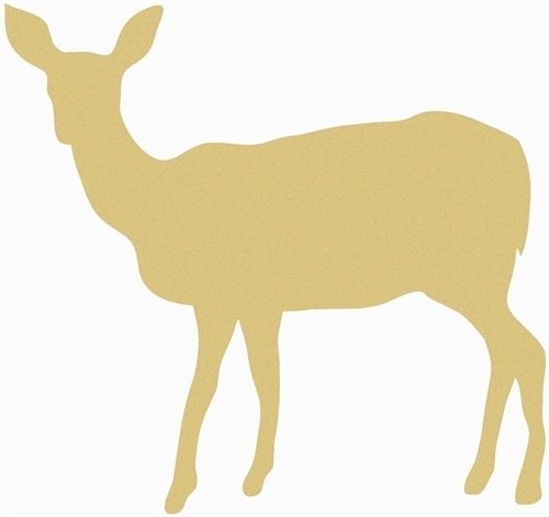 Wood deer shape unfinished - deer, shape,