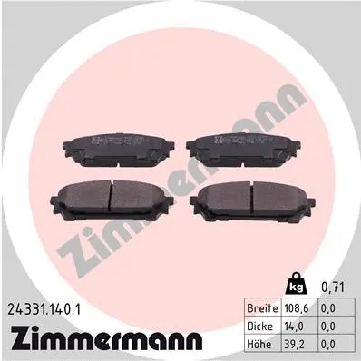 Rear brake pad set disc - brake,