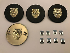 JAGUAR XJ6 XJC XJ12 NEW HUB CAP MEDALLION + CLIPS X 4 GENUINE JAGUAR PARTS