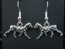 cute silver plated dalmation dog earrings + gift bag