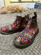 NEW Genuine Dr Martens Floral Ankle Boots, Size 4