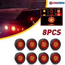 16x 4" Round Red Amber 16 LED Brake Turn Stop Signal Tail Light Truck Trailer RV