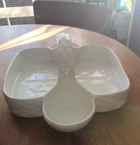 White pottery basket weave - pottery,