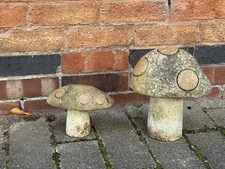 Garden Granite Stone Mushrooms Toadstools Decorative Statue Ornament