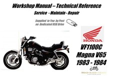 Honda VF1100C Magna V65  VF1100 Service Repair Workshop Manual USB  1983- 1984