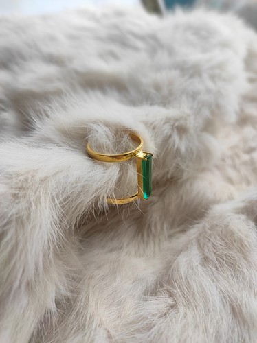 925 silver created emerald