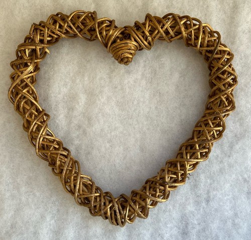 Heart wreath rattan gold - heart, 11