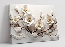DECORATIVE WHITE ROSES ON A