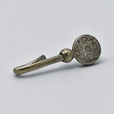Antique Silver Plated Napkin Clip Edwardian Scroll Engraved