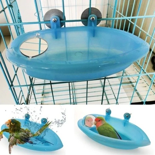 Hanging bird bath tub - bird, cage