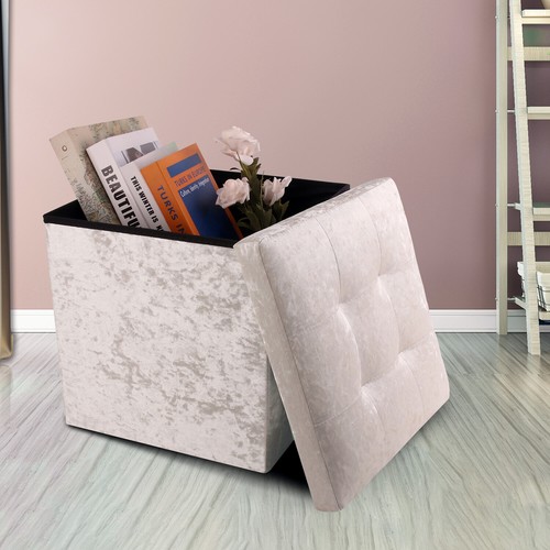 Crushed velvet ottoman - velvet, foot