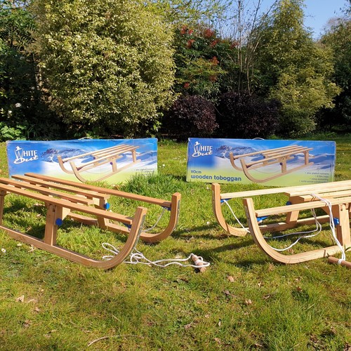 Snow ski wooden toboggan - wooden, toboggan,