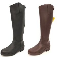 Regent Leather Calf Riding Knee Boots Zip Wide Narrow Black Brown