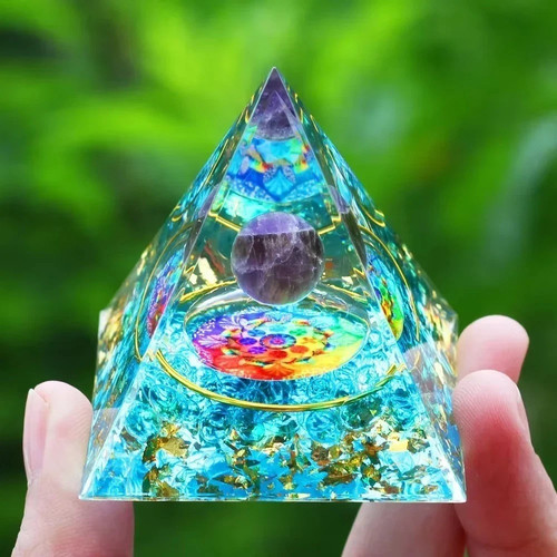 Orgonite pyramid amethyst - orgonite,