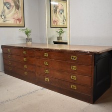 Antique Shop Counter - Haberdashery Plans Chest - Drapers Table - Kitchen Island