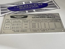 JENSEN INTERCEPTOR MK3 -GENERAL DATA PLATE ‘AUSTRALIA’ New Old Stock