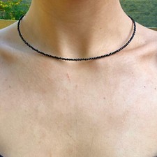 Black Tourmaline Choker necklace minimalist crystal healing natural stone