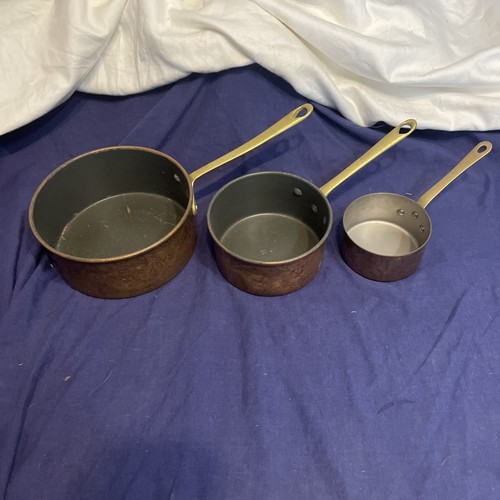 Vintage copper saucepans - 3,