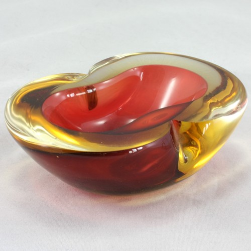 Murano sommerso red amber - amber, and
