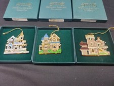 3 Sheila's Collectibles Historical Houses Ornaments: Titman, Riley-Cutter, +1