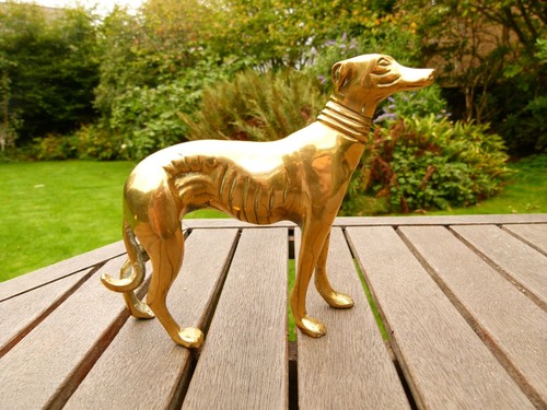 Vintage solid brass greyhound - vintage,