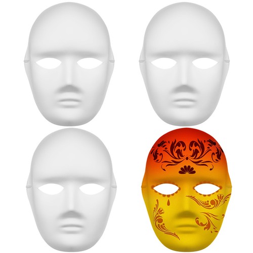 Pcs plain white masks - pcs,