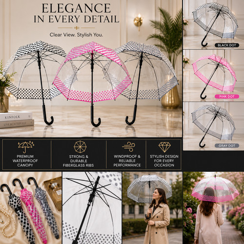 Polka dot dome umbrella - dot, steel
