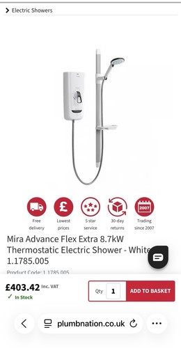 Mira electric shower head - electric,