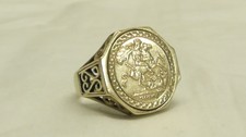 9ct Yellow Gold Sovereign Ring Mount, St. George Gold Hallmarked 8.4g Size W