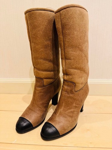 Chanel logo tweed suede - cc,
