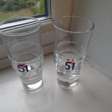 PASTIS 51 chunky heavy tumbler 2 ricard pernod french aperitif bar dinner party