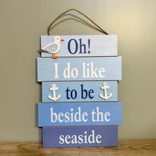 Wooden Seaside Sign With Rope