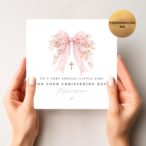 Personalised christening card - christening,