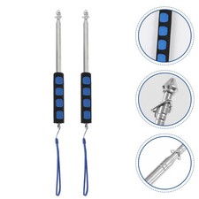 2 Pcs Travel Guide Extendable Stainless Steel Flag Baton Outdoor Flagpole